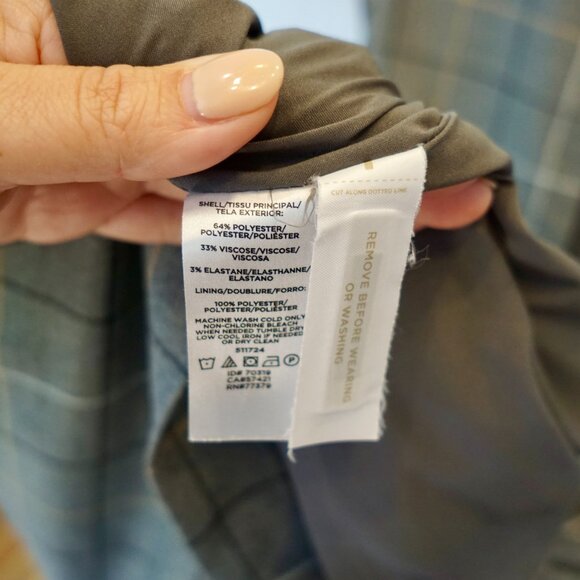 Ann Taylor Grey Checked Sheath Dress Size 2 Petite - Picture 8 of 8